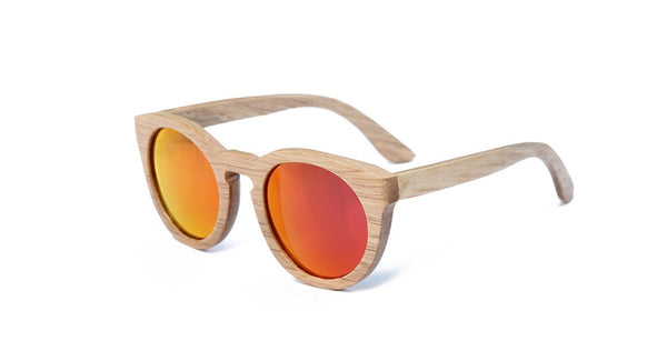 Round Wooden Frame Sunglasses