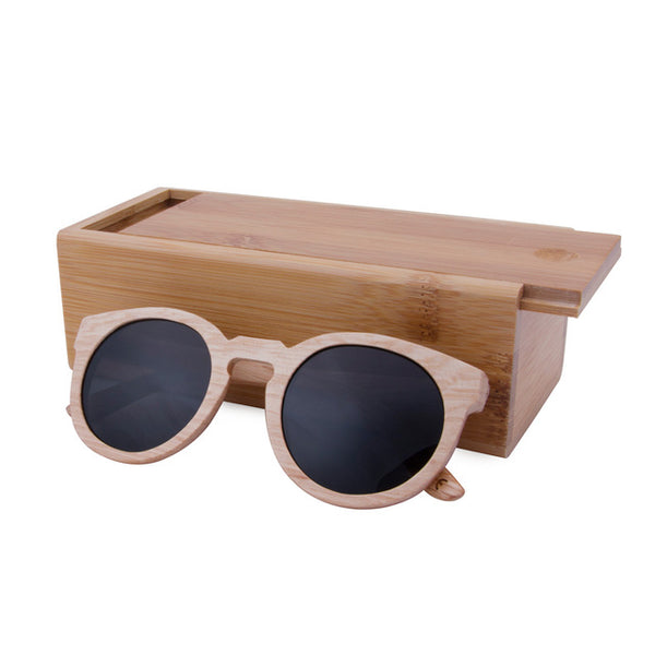 Round Wooden Frame Sunglasses