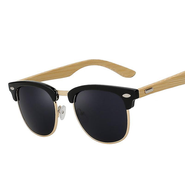 Half Metal Bamboo Sunglasses